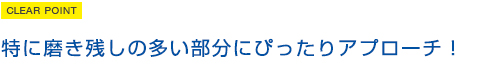 特に磨き残しの多い部分にぴったりアプローチ！