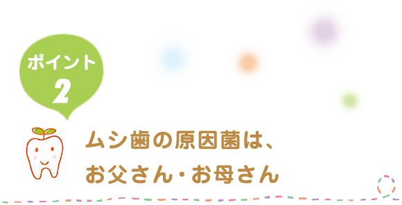 ムシ歯の原因菌は、お父さん・お母さん