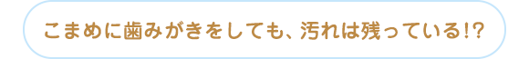 こまめに歯みがきをしても、汚れは残っている!?